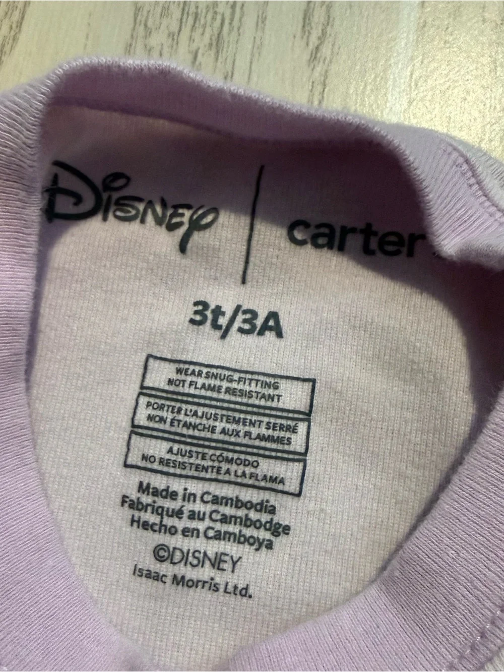 Disney‎ Princess Carter’s Pajama Set 3T Purple Belle Cinderella Rapunzel